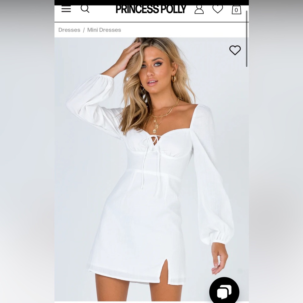 Princess Polly - ALENA MINI DRESS - white